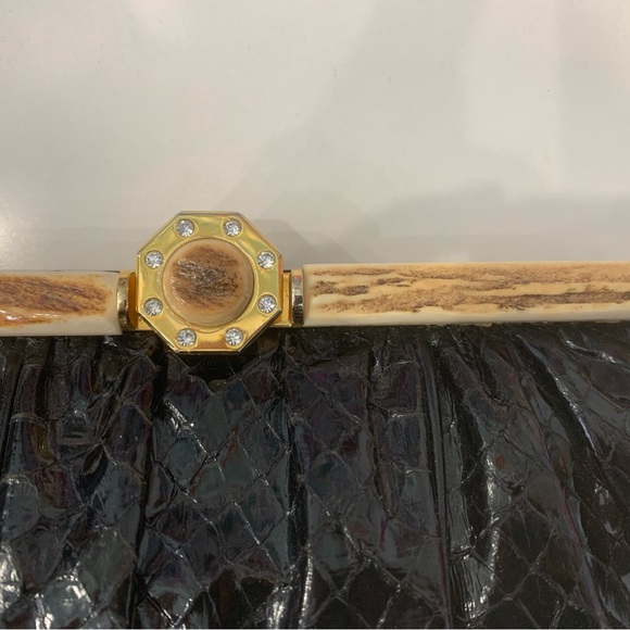 Finesse LaModel Black Snakeskin Antler Purse - Picture 3 of 8